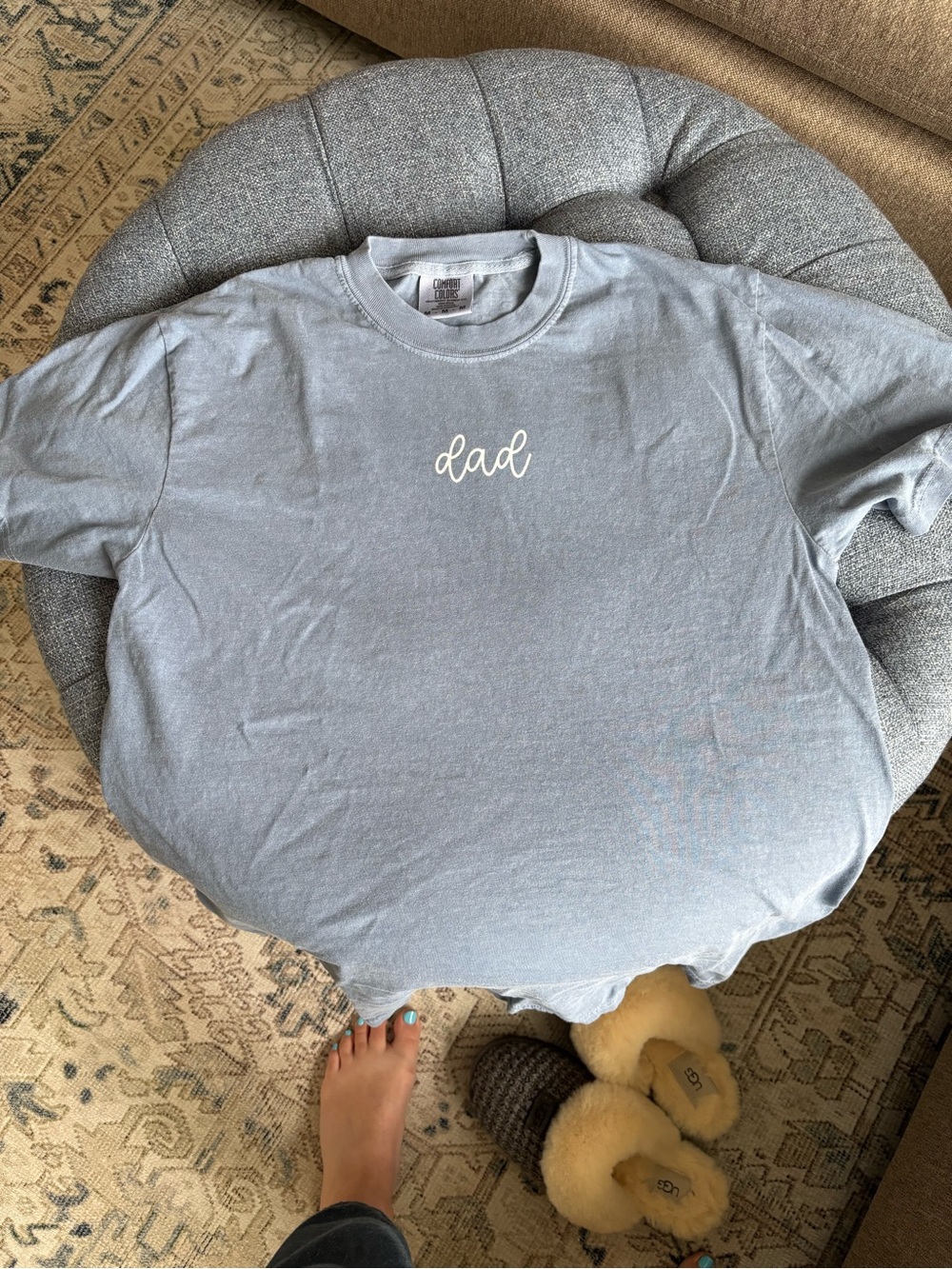 Dad Script Graphic Tee - Light Blue